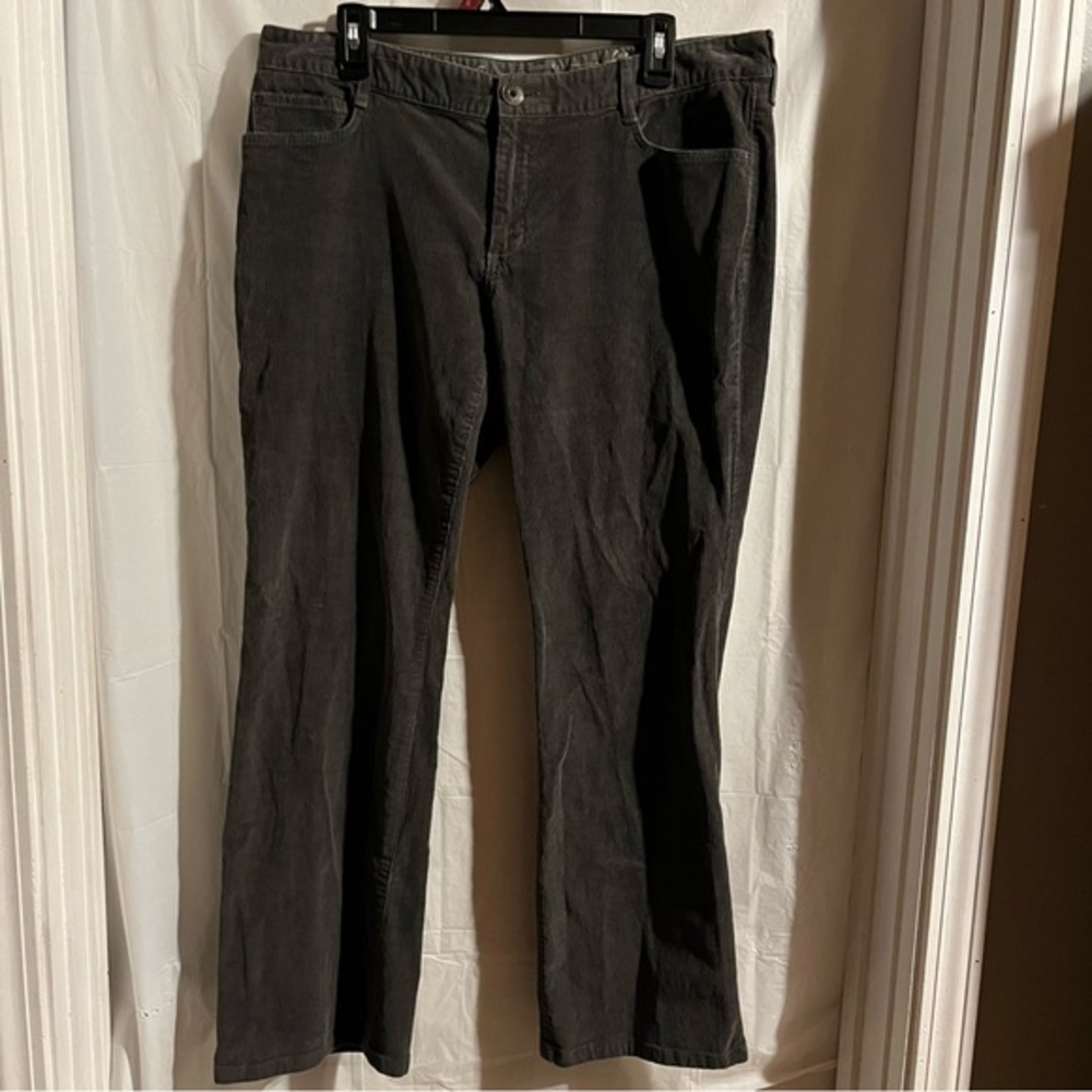 Eddie Bauer Curvy Bootcut Corduroy Pants Womens Size 14L Gray Slate Smart Casual